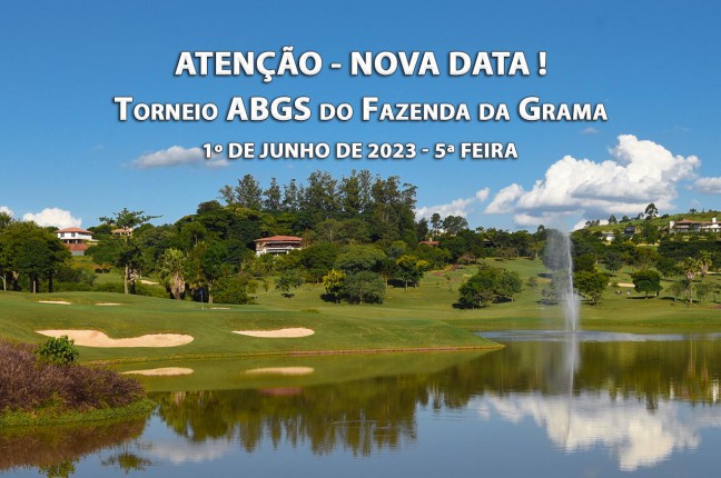 Torneio ABGS do Fazenda da Grama será jogado no dia 1º de junho, uma 5ª feira