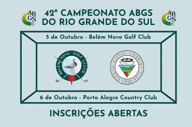 Não perca o 42º Campeonato ABGS do Rio Grande do Sul, nos dias 5 e 6 de outubro