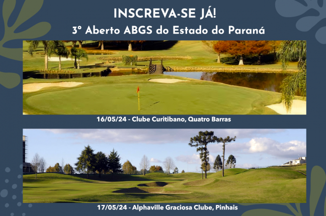 Inscreva-se já para o 2º Aberto ABGS do Estado do Paraná, dias 16 e 17 de maio, 5ª e 6ª feira