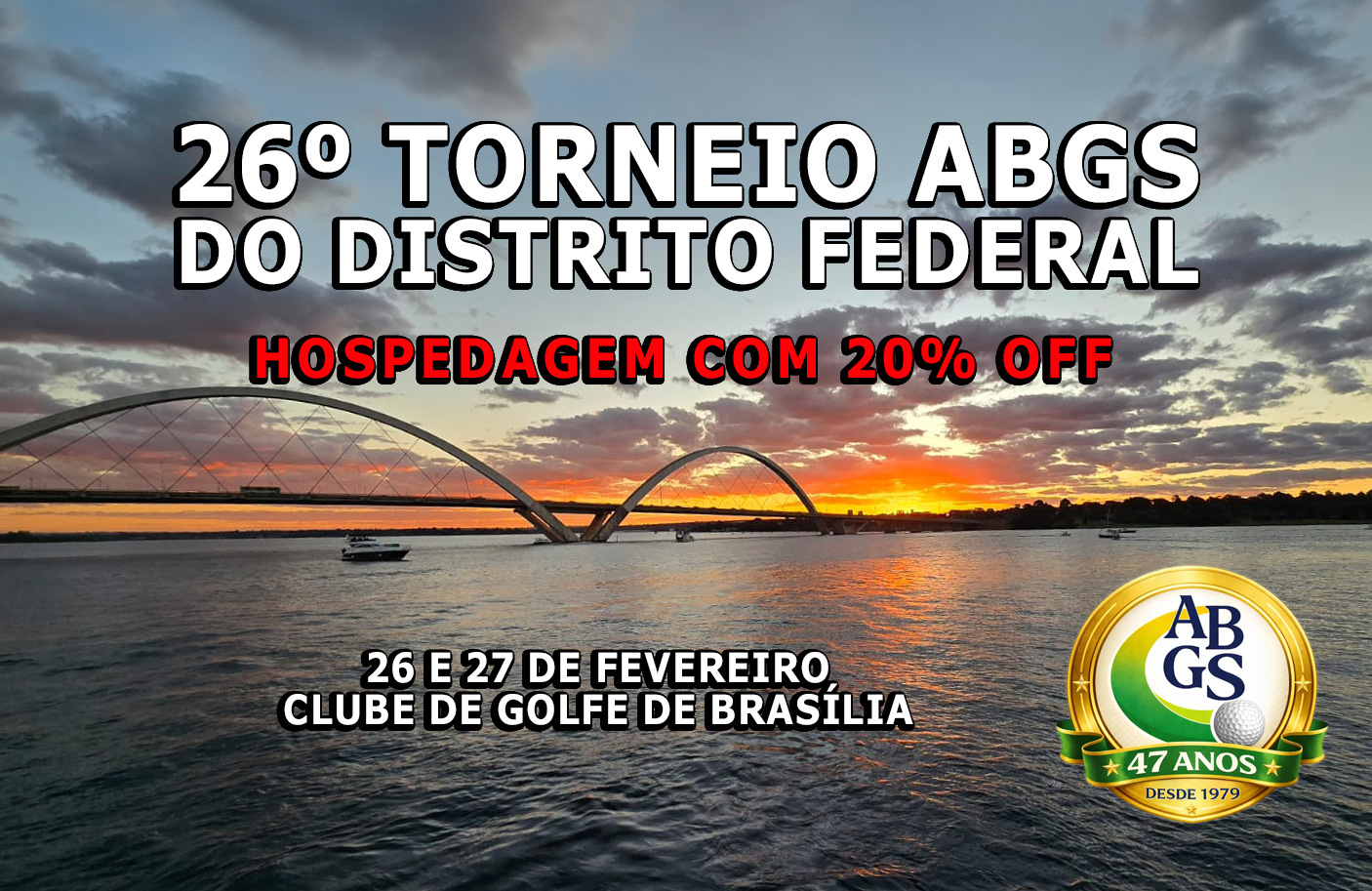 Torneio ABGS do Distrito Federal: aproveite a oferta de hospedagem com 20% de desconto