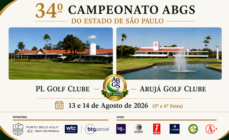 Inscrições abertas para o 34º Campeonato ABGS do Estado de São Paulo. Vagas limitadas